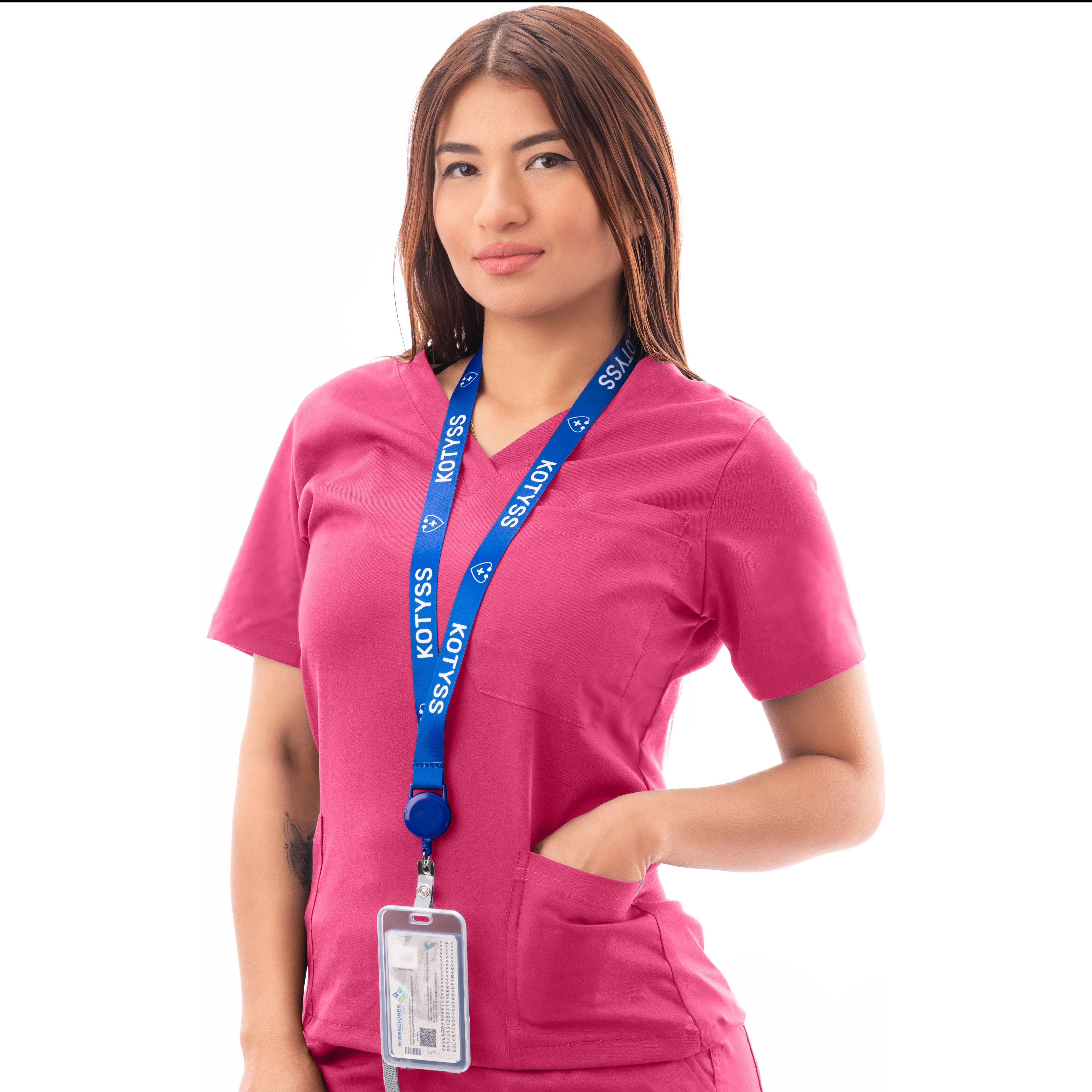 Multi-Pocket V-Neck Top and Scrub Jogger