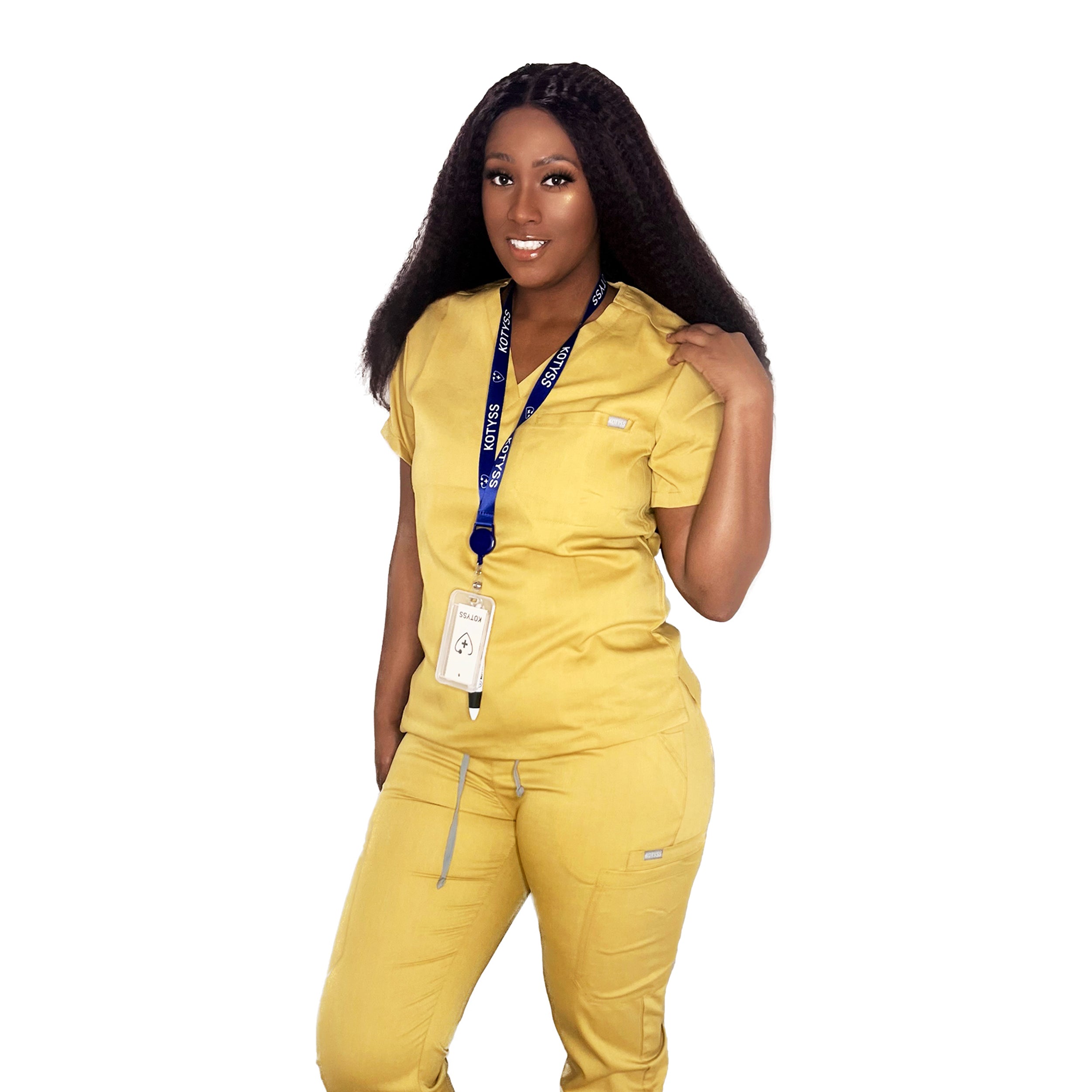 V-Neck Top and Scrub Jogger - Kotyss