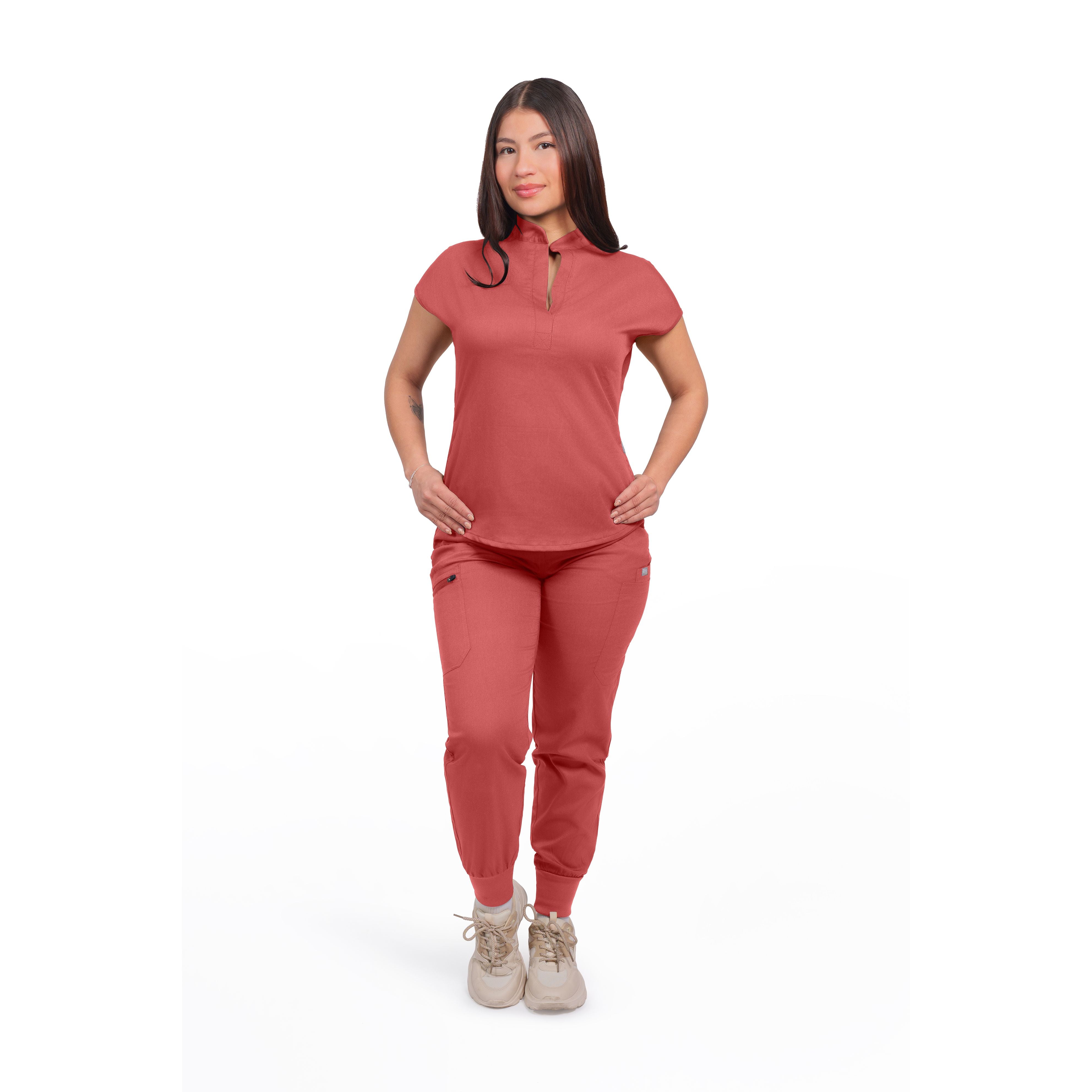 Collared Top & Jogger Scrub Set