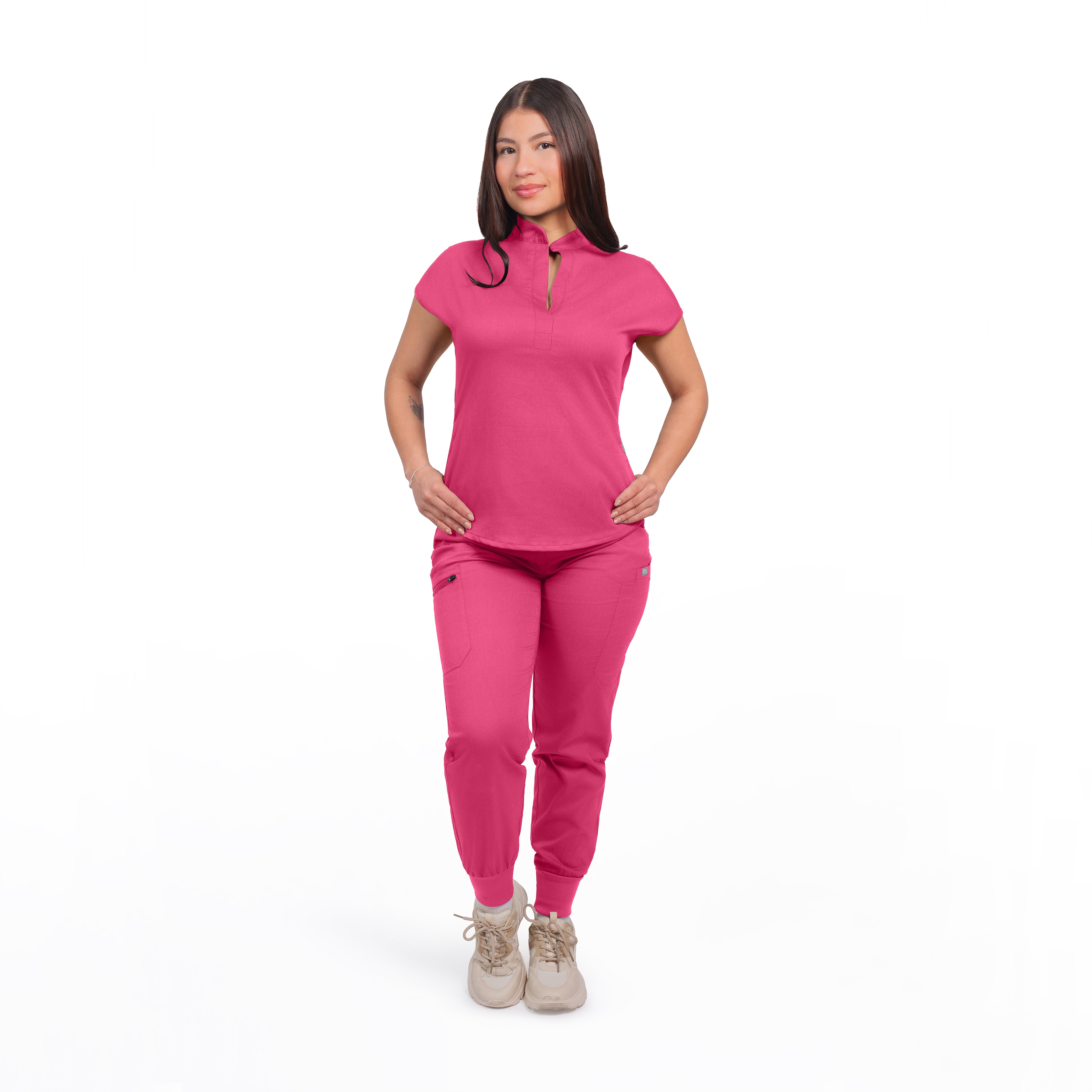 Collared Top & Jogger Scrub Set