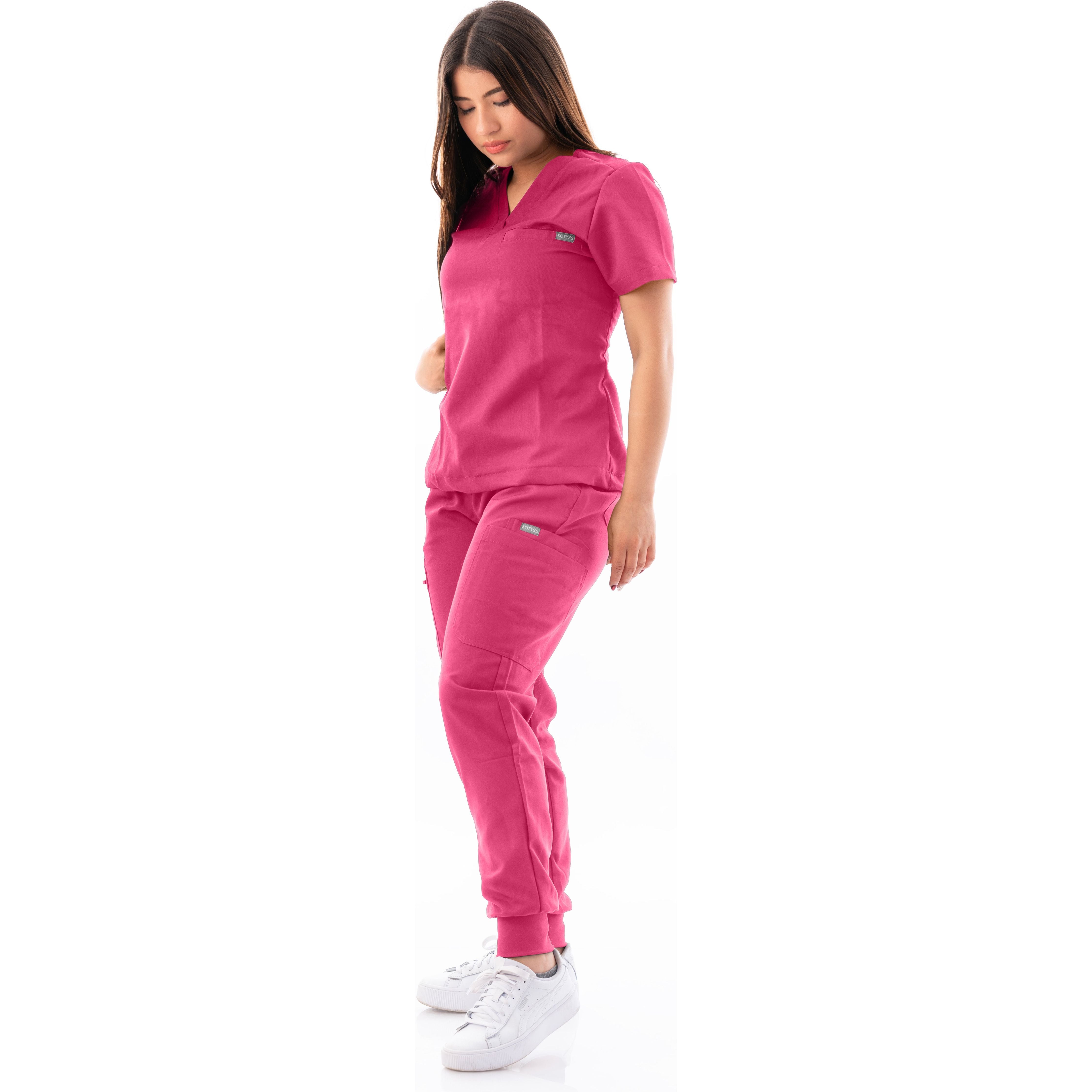 V-Neck Top and Scrub Jogger - Kotyss