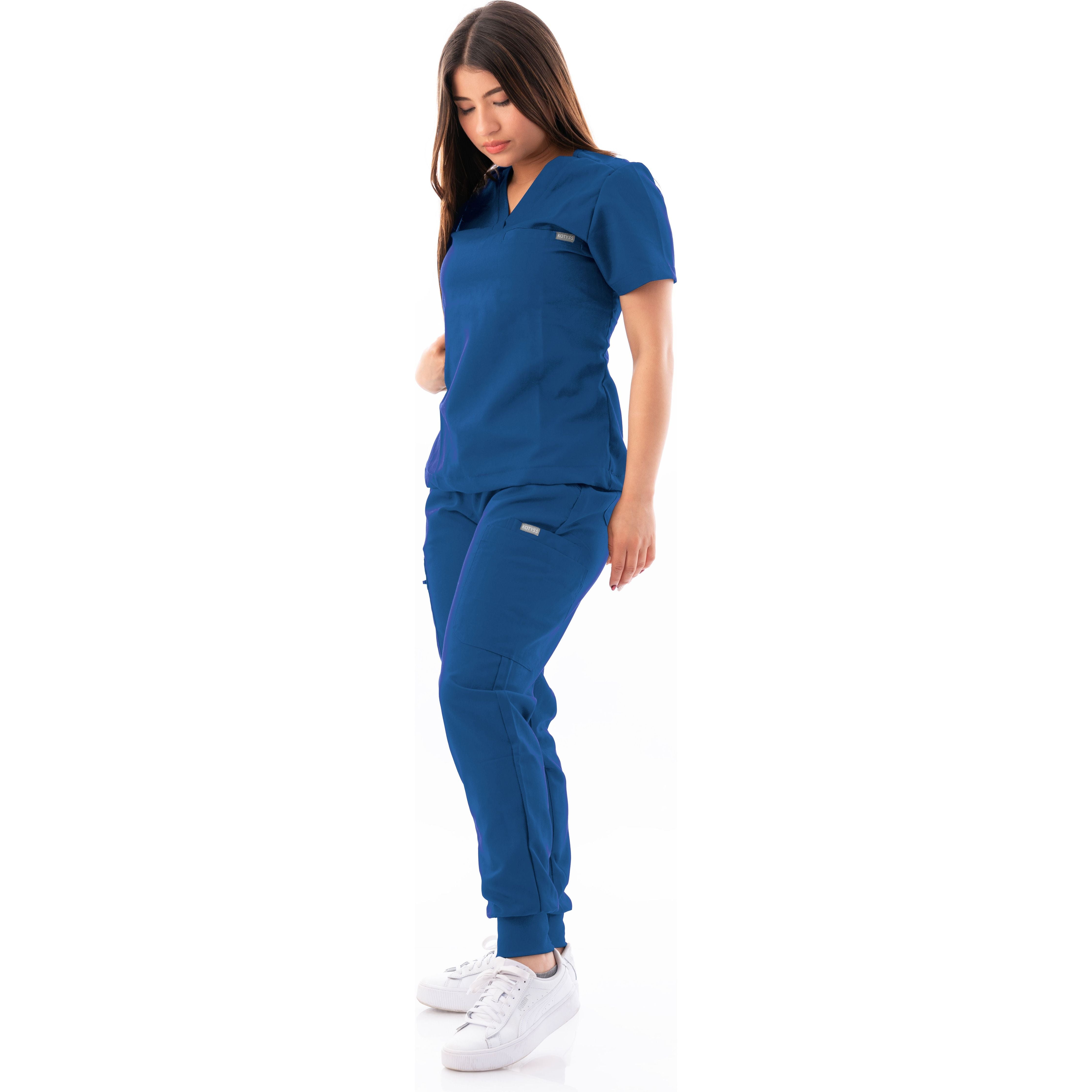 V-Neck Top and Scrub Jogger - Kotyss