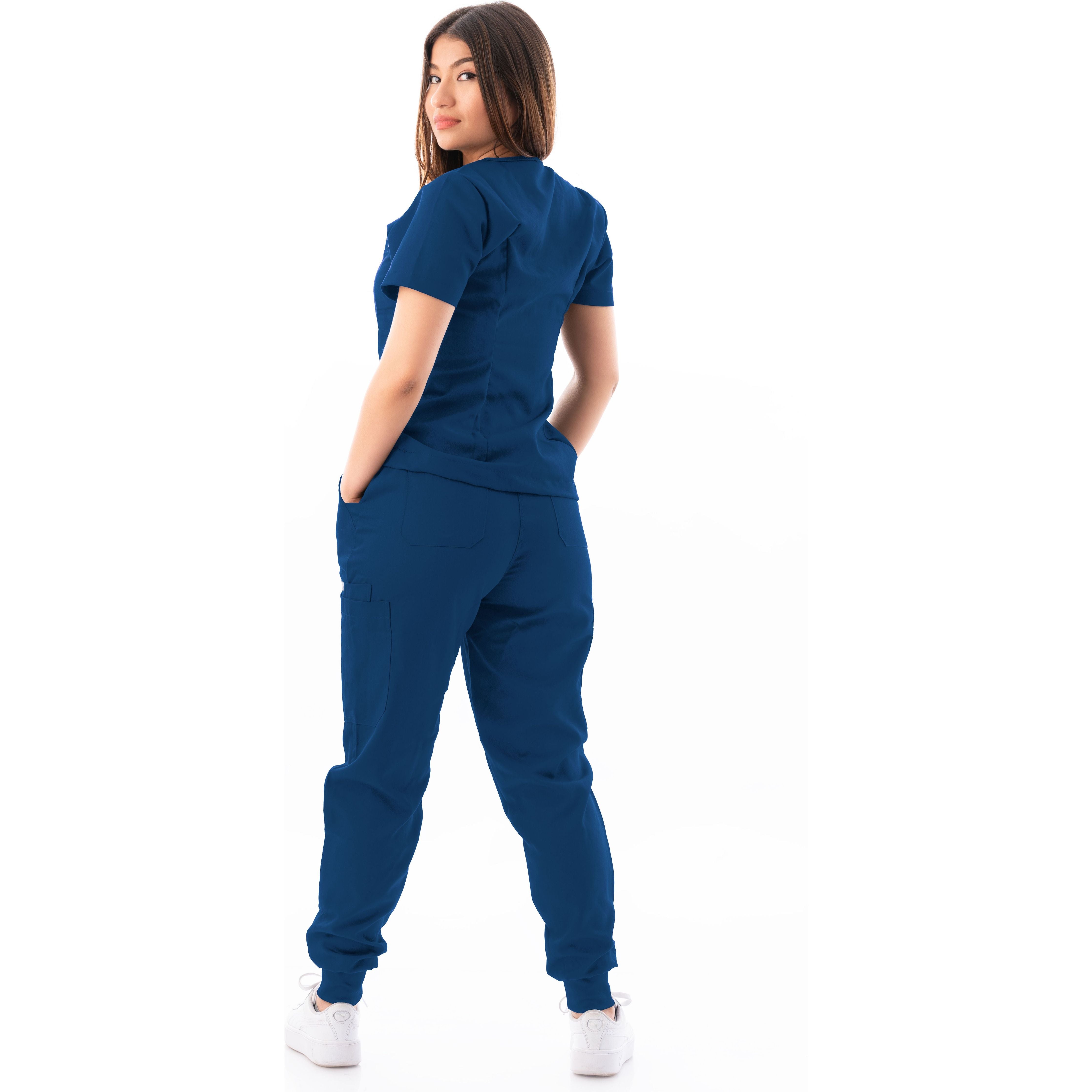 V-Neck Top and Scrub Jogger - Kotyss