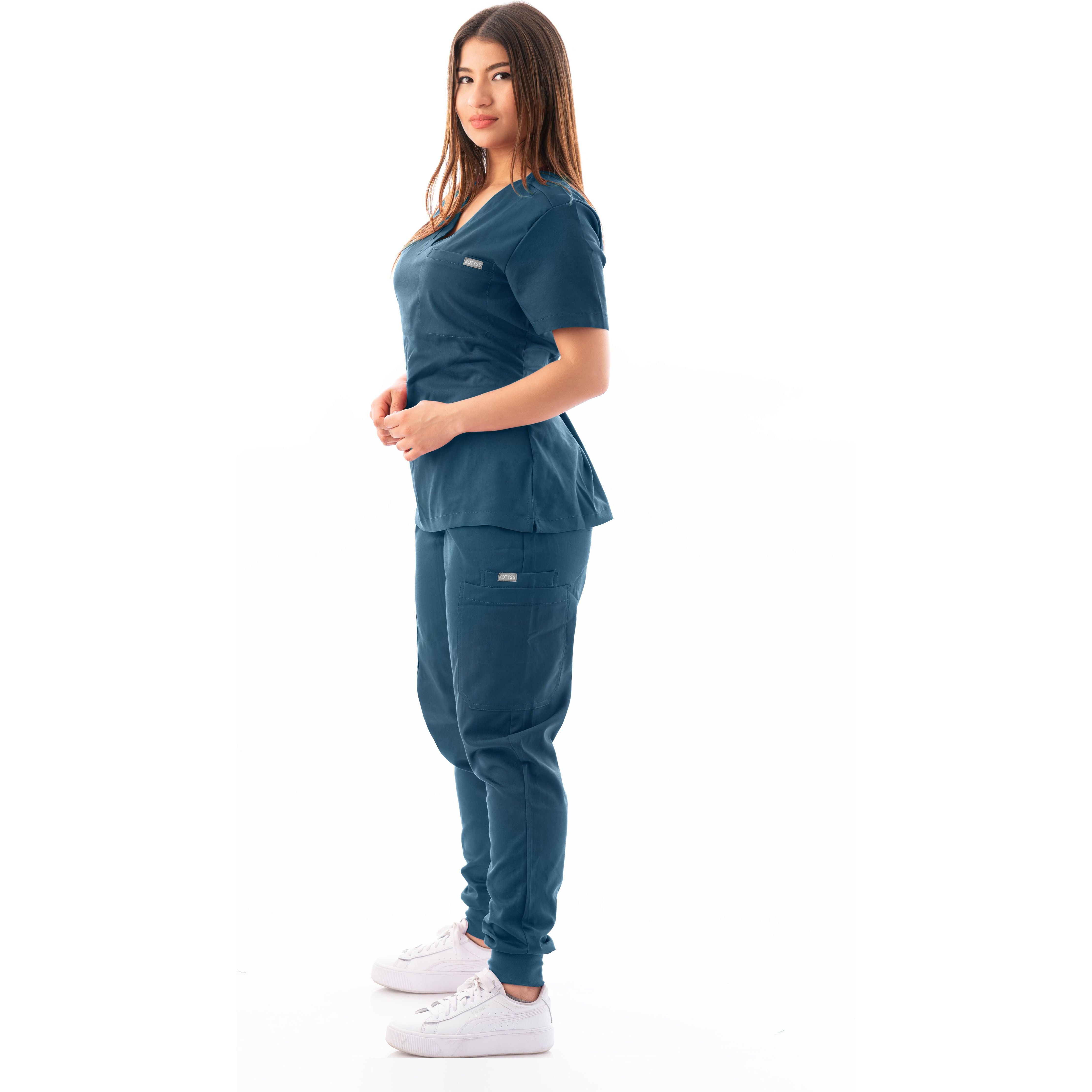 V-Neck Top and Scrub Jogger - Kotyss