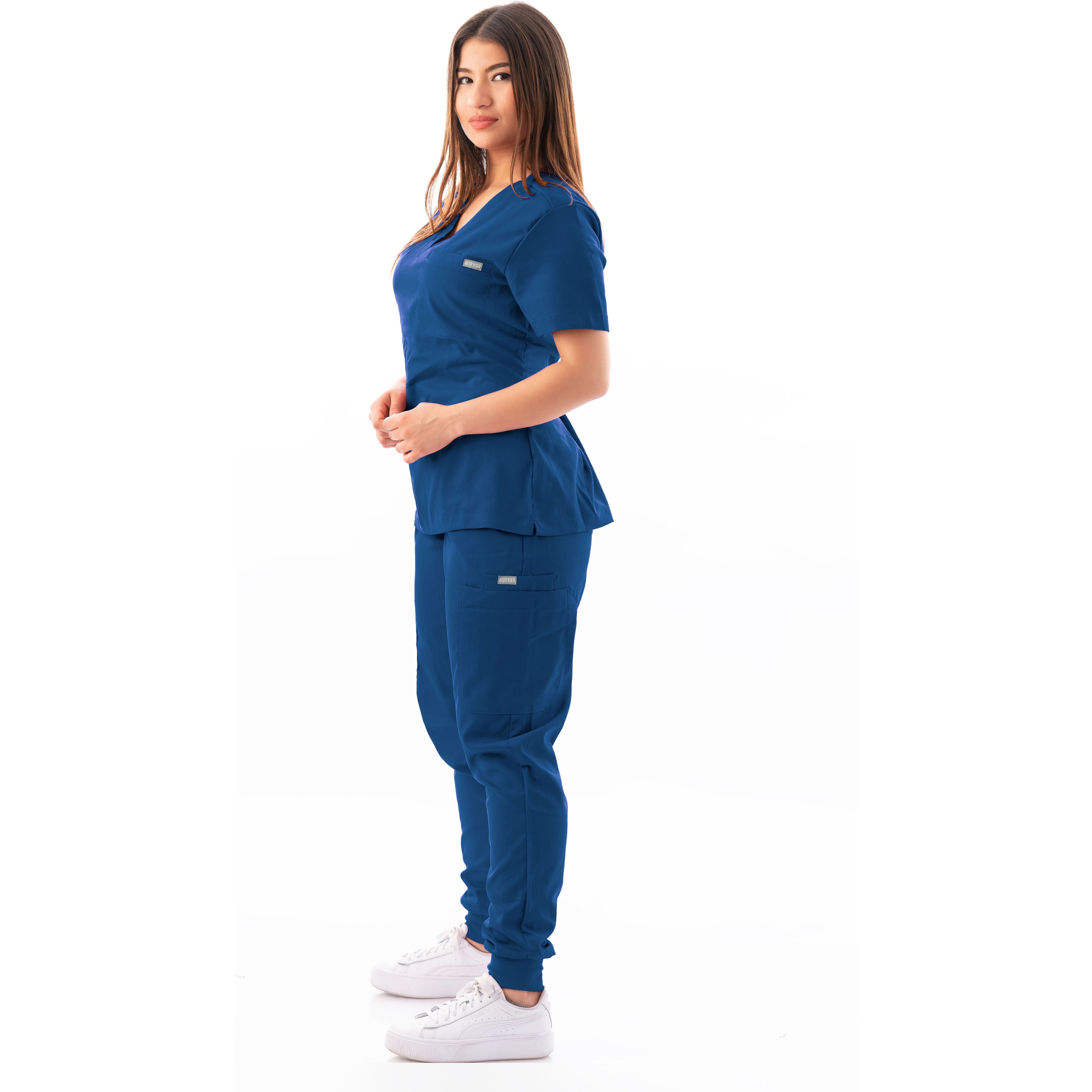 V-Neck Top and Scrub Jogger - Kotyss