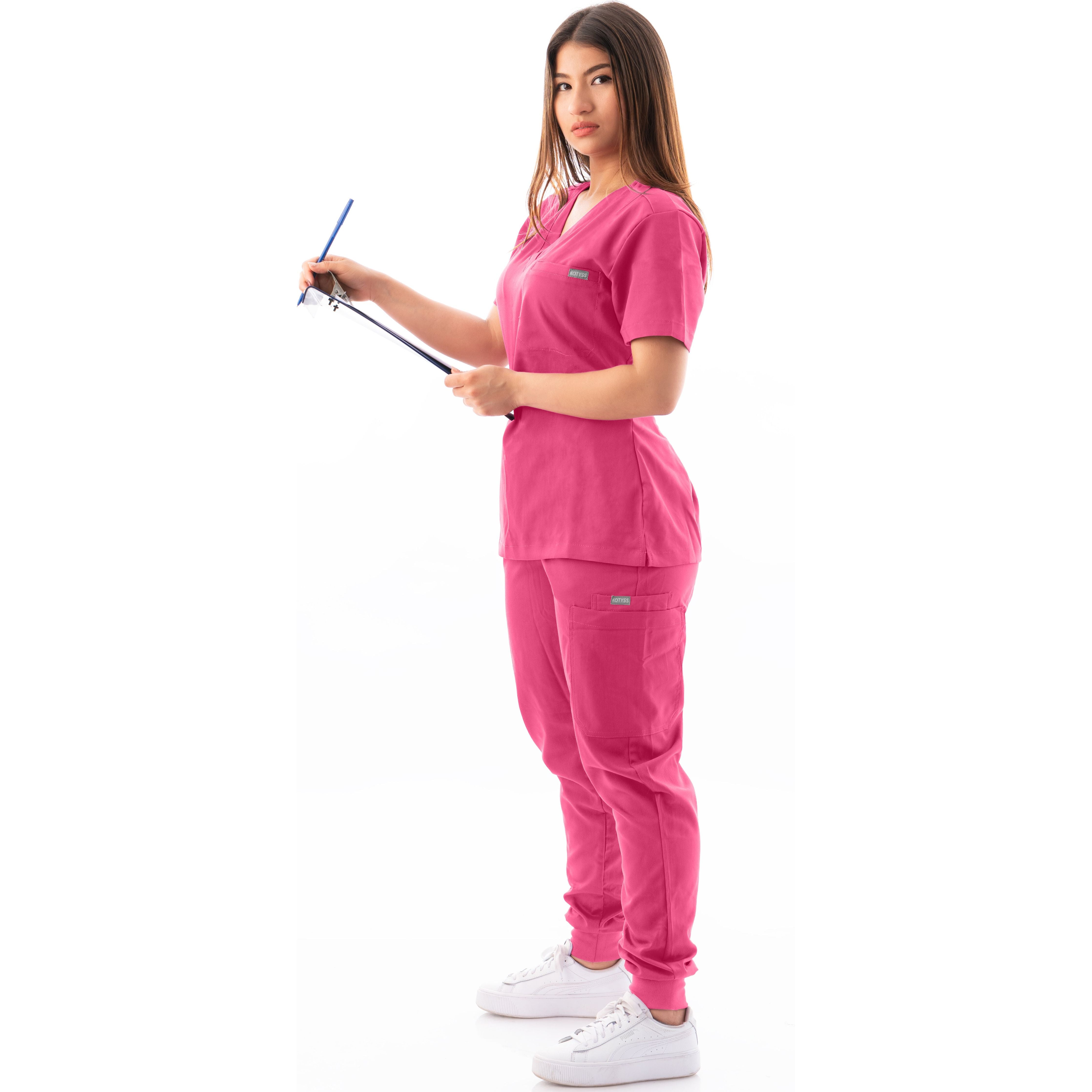 V-Neck Top and Scrub Jogger - Kotyss