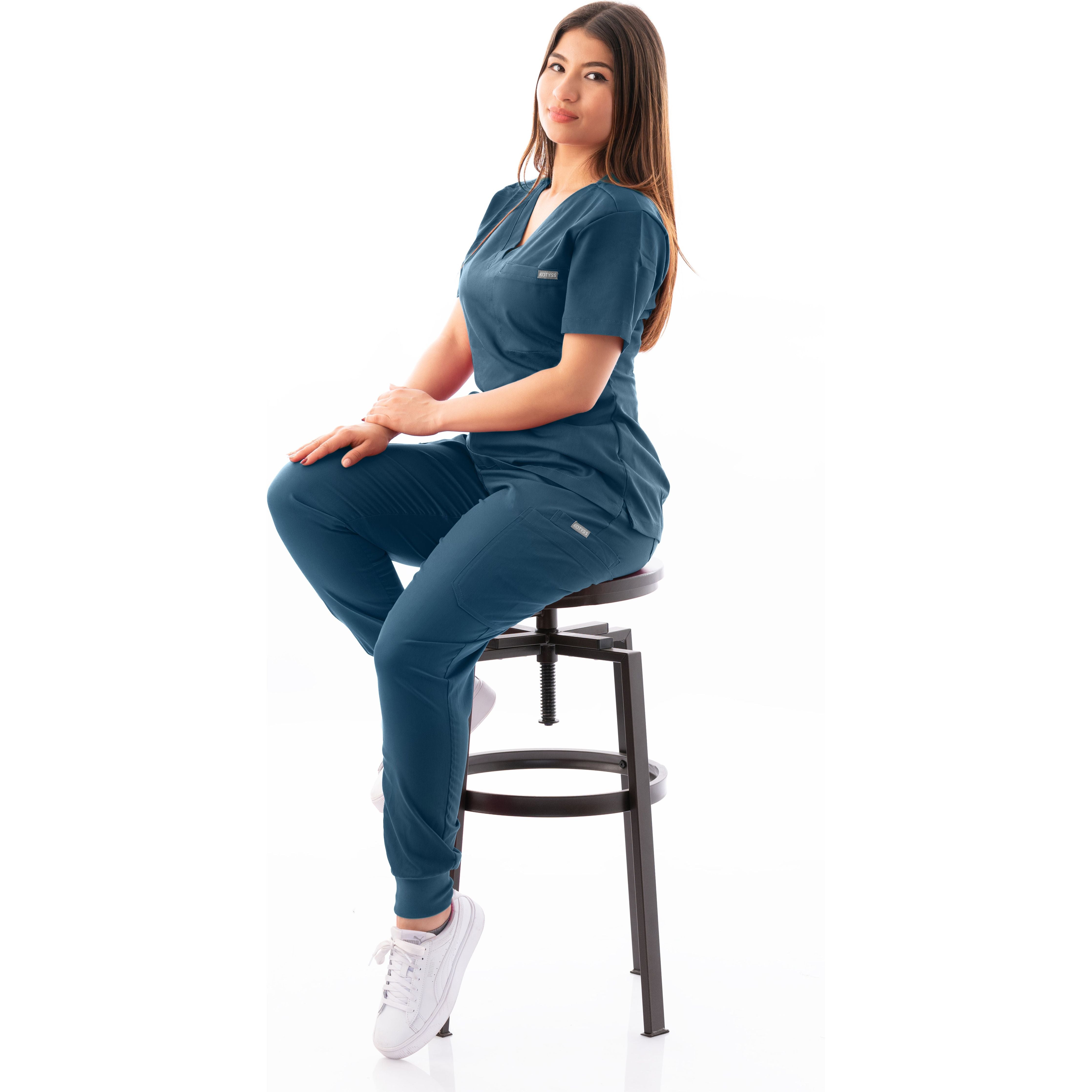 V-Neck Top and Scrub Jogger - Kotyss