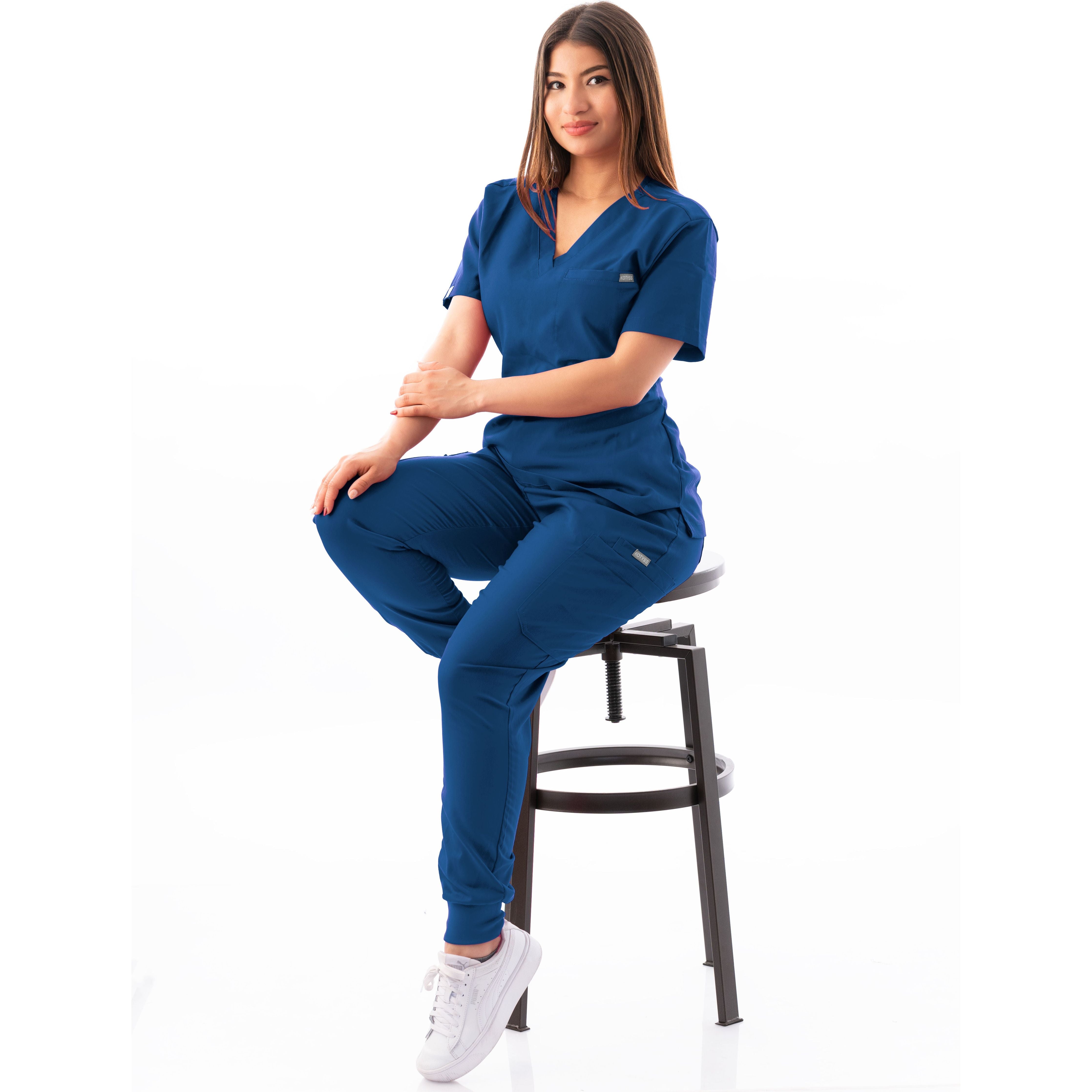 V-Neck Top and Scrub Jogger - Kotyss