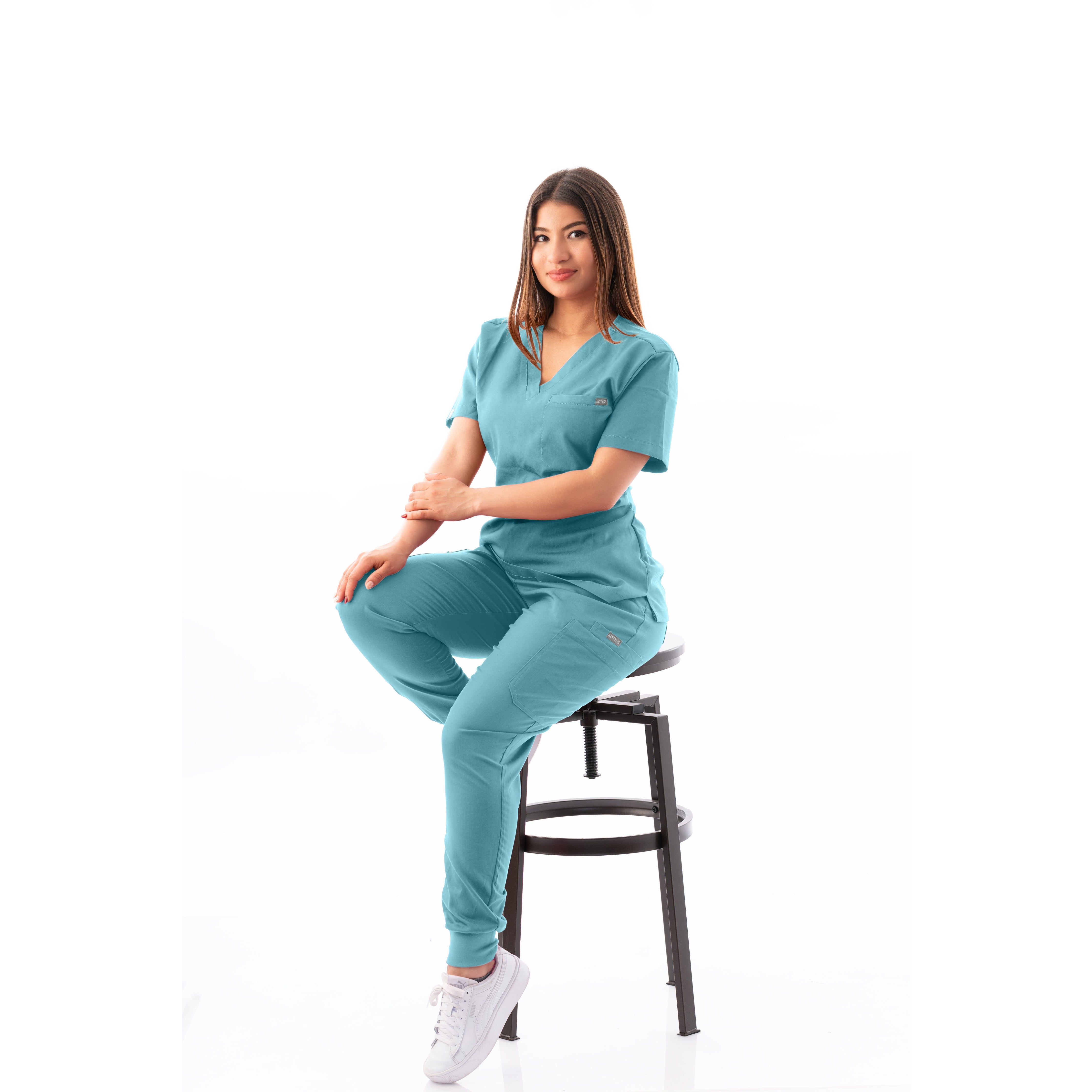 V-Neck Top and Scrub Jogger - Kotyss