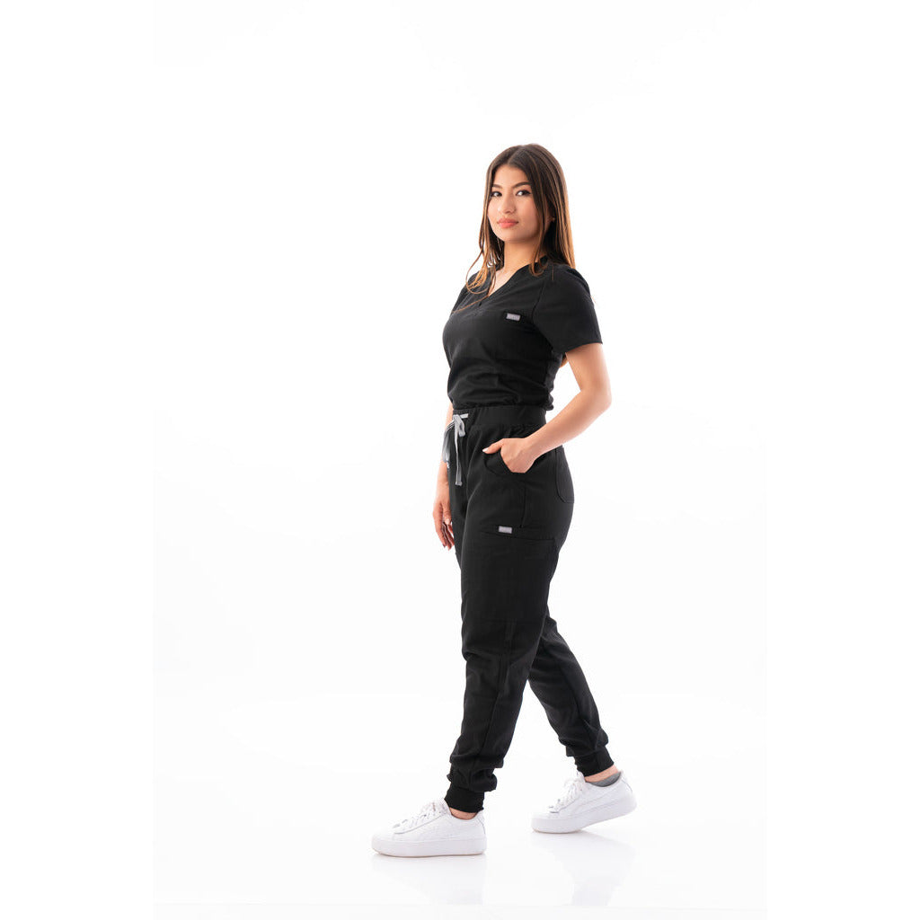 V-Neck Top and Scrub Jogger - Kotyss
