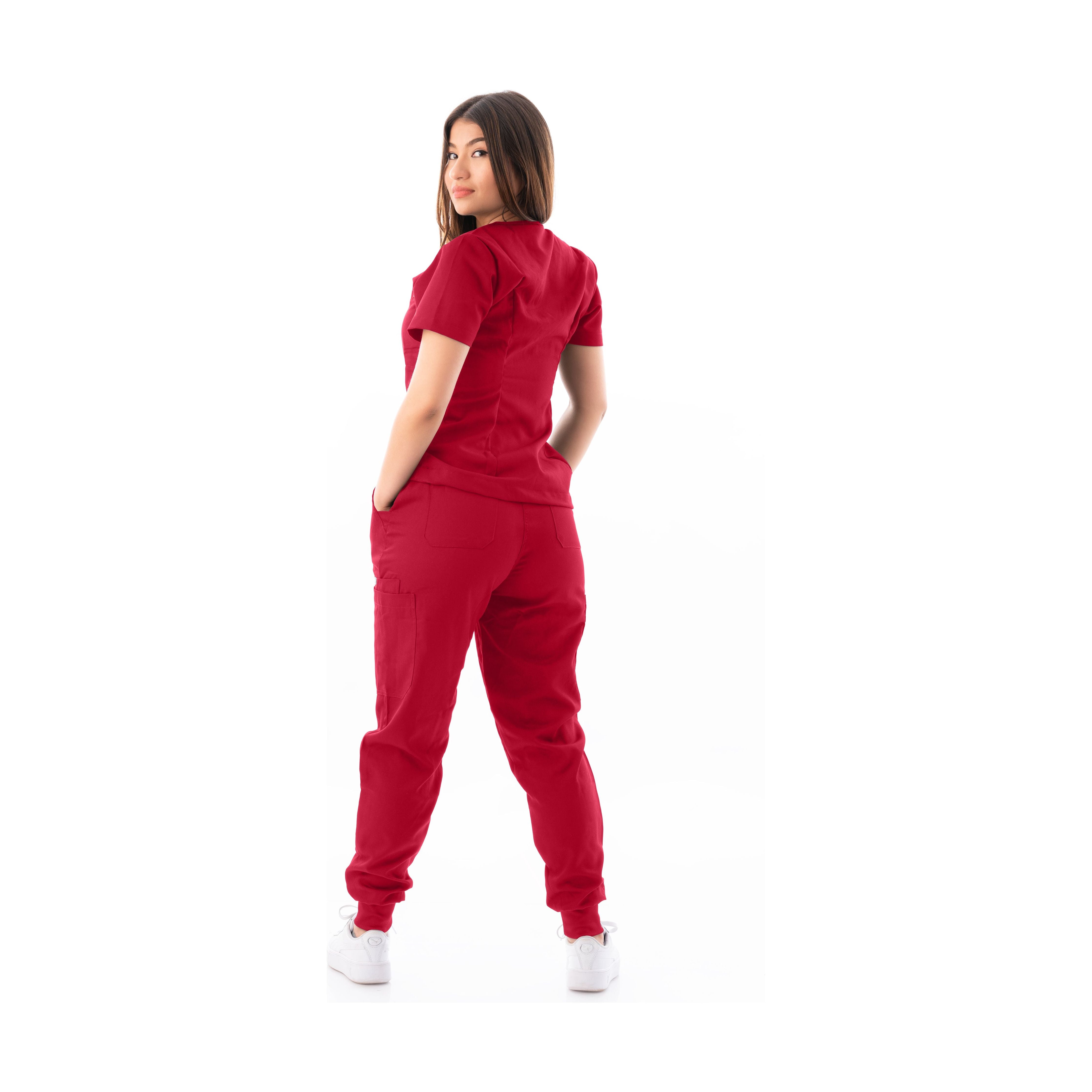 V-Neck Top & Scrub Jogger - Kotyss