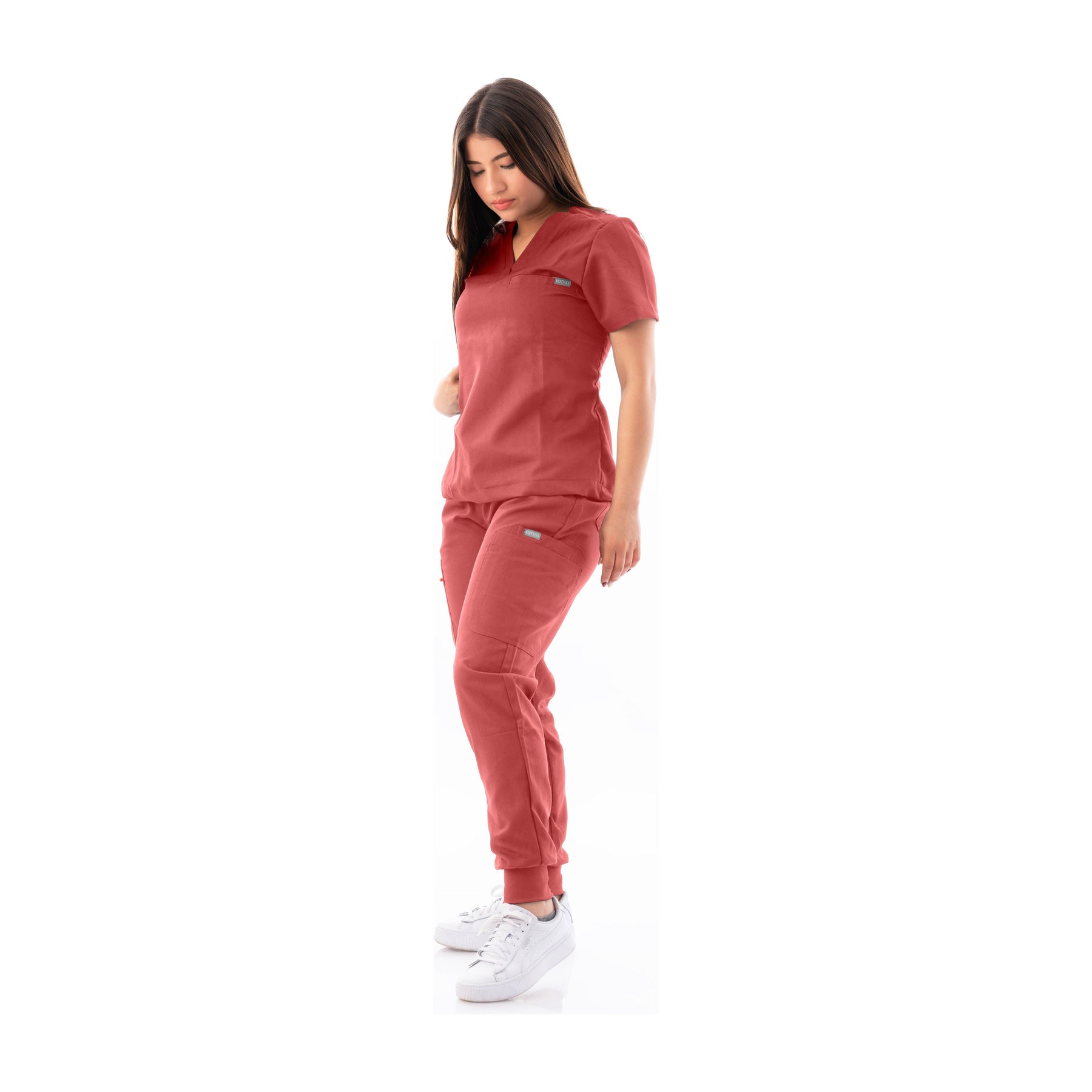 V-Neck Top & Scrub Jogger - Kotyss