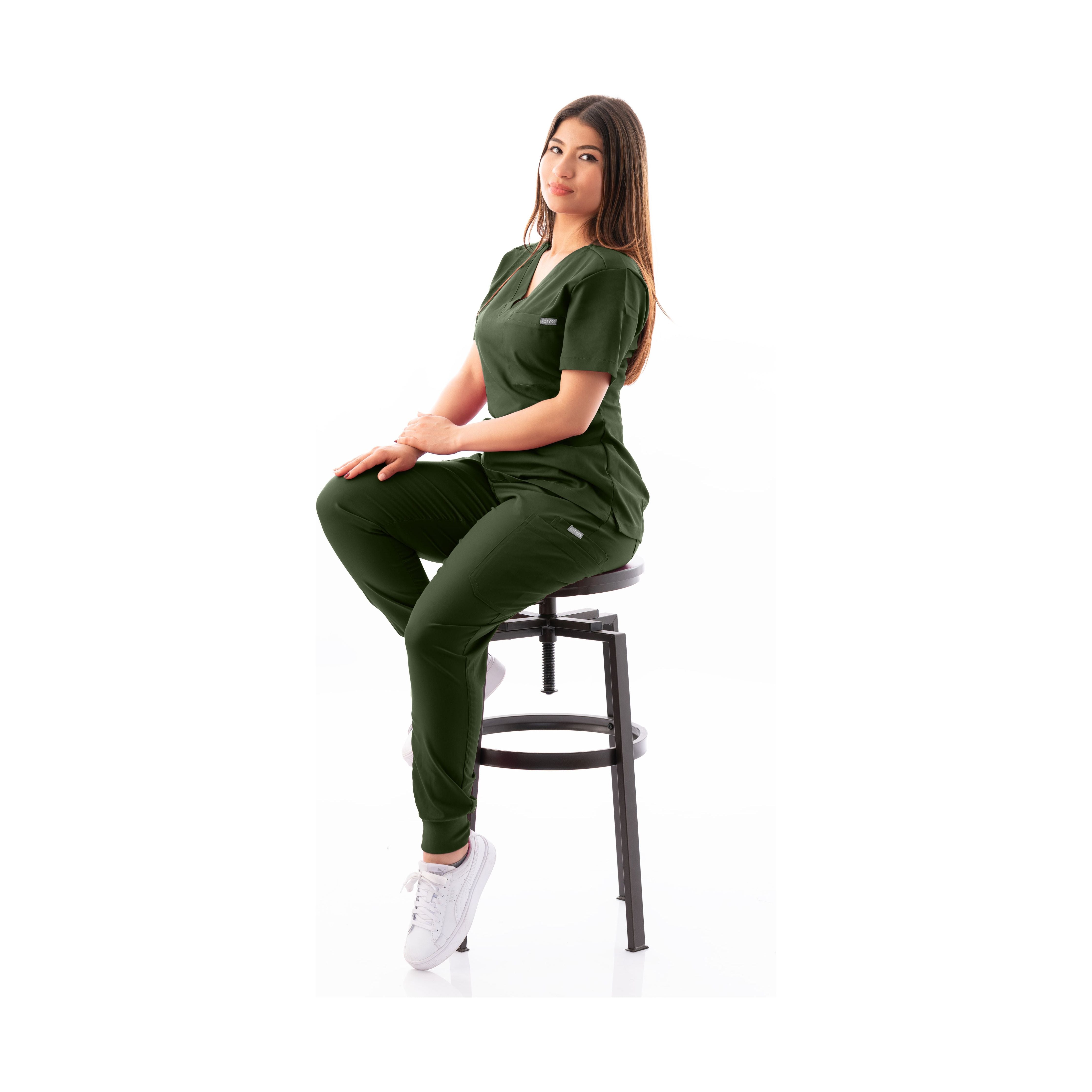 V-Neck Top and Scrub Jogger - Kotyss