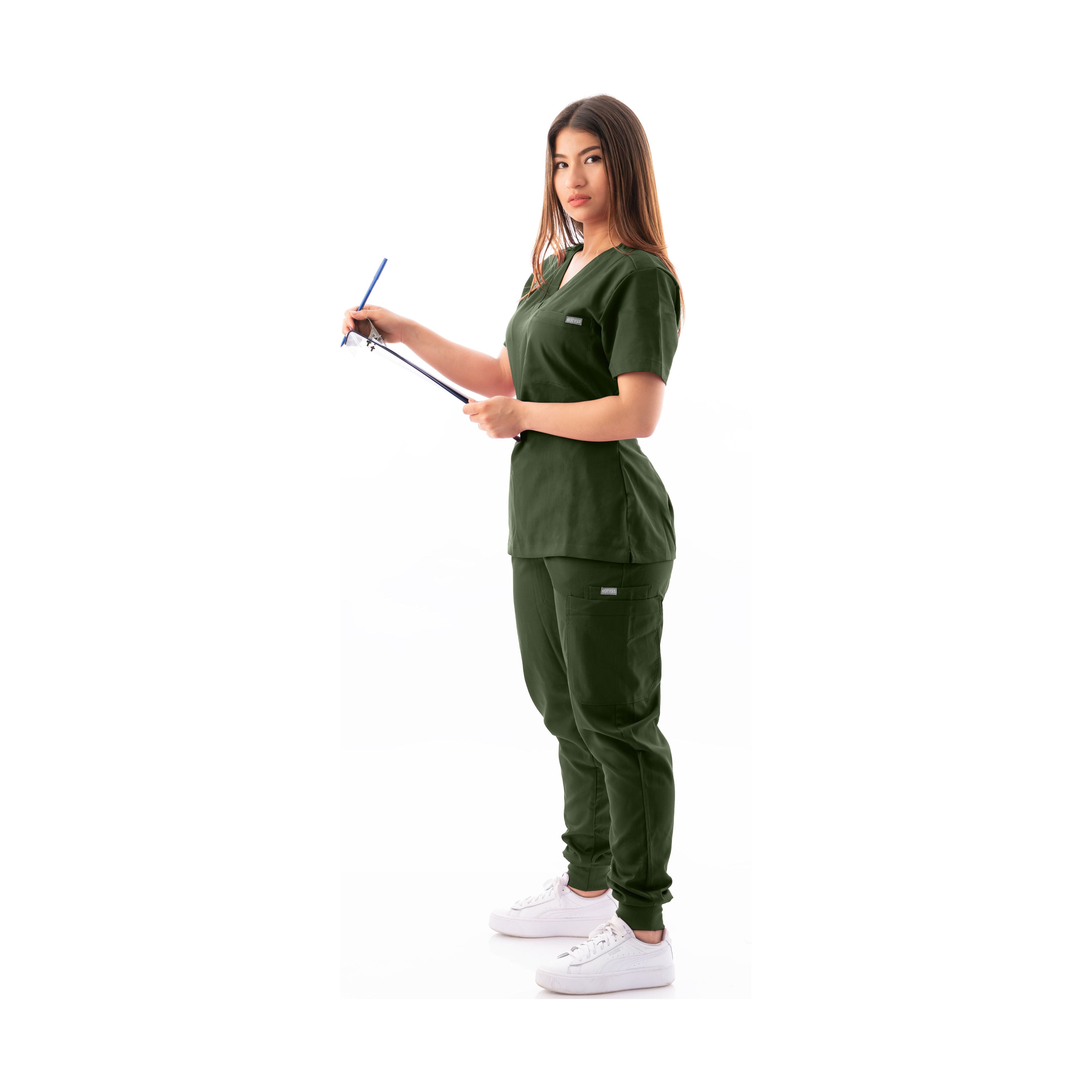 V-Neck Top and Scrub Jogger - Kotyss