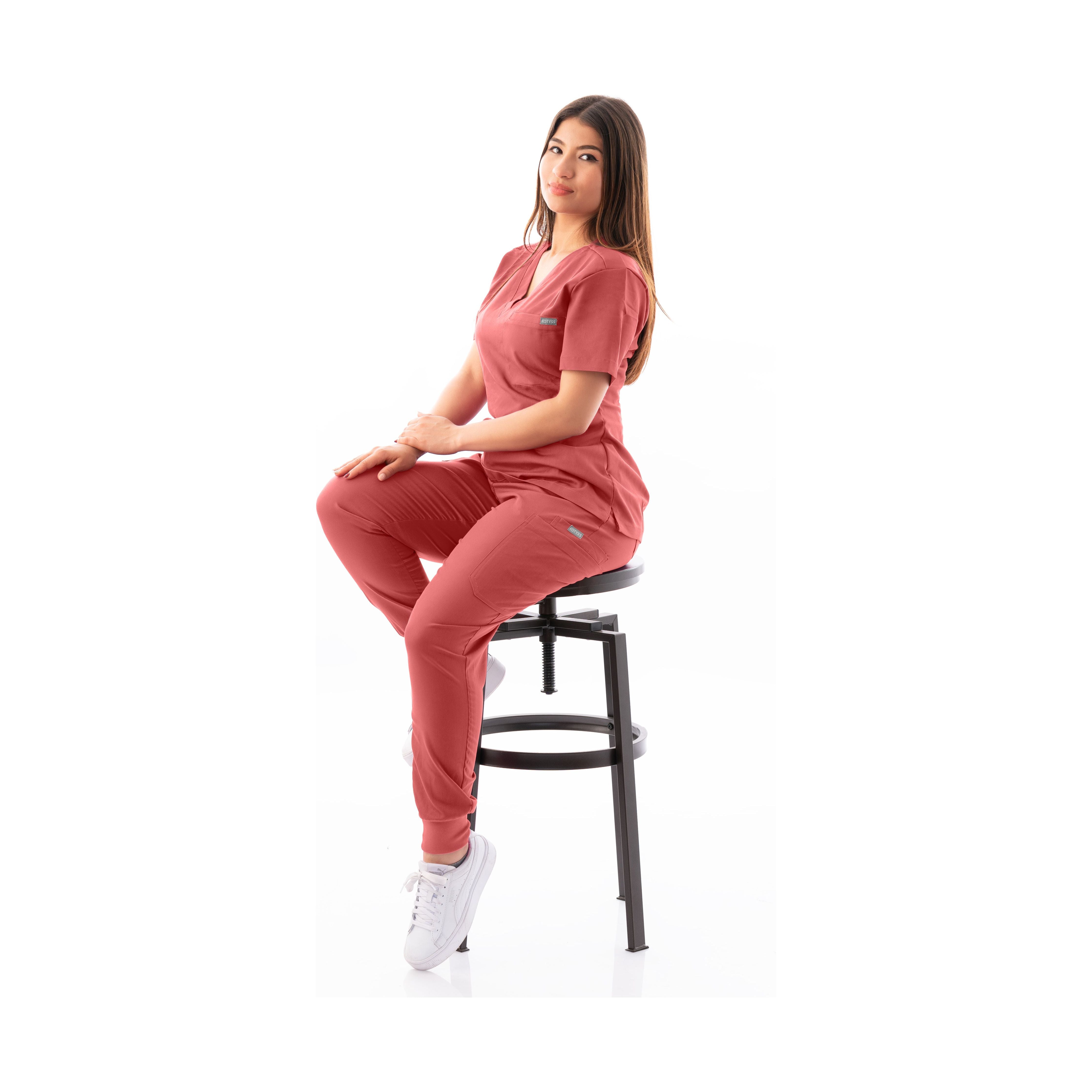 V-Neck Top & Scrub Jogger - Kotyss