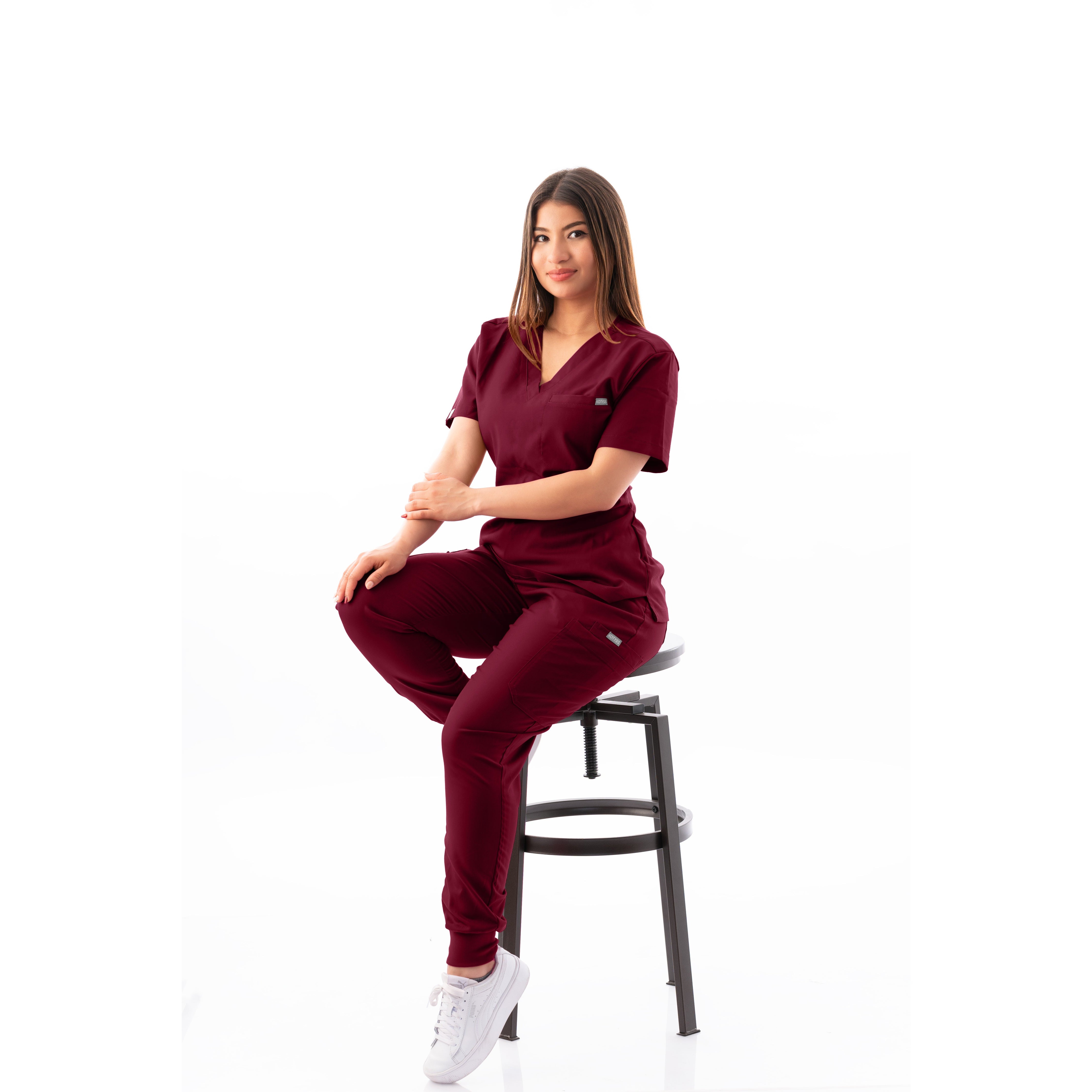 V-Neck Top and Scrub Jogger - Kotyss