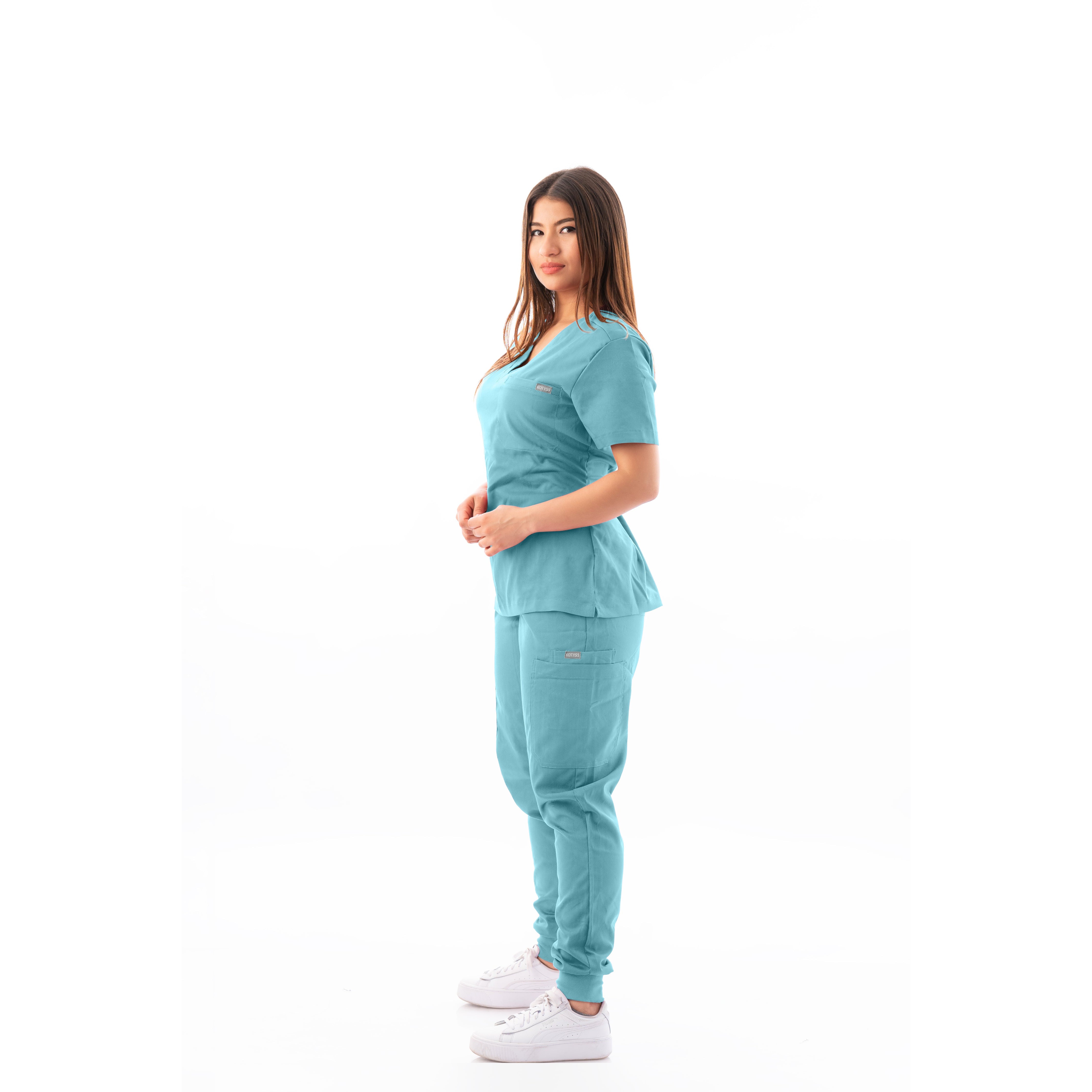 V-Neck Top and Scrub Jogger - Kotyss