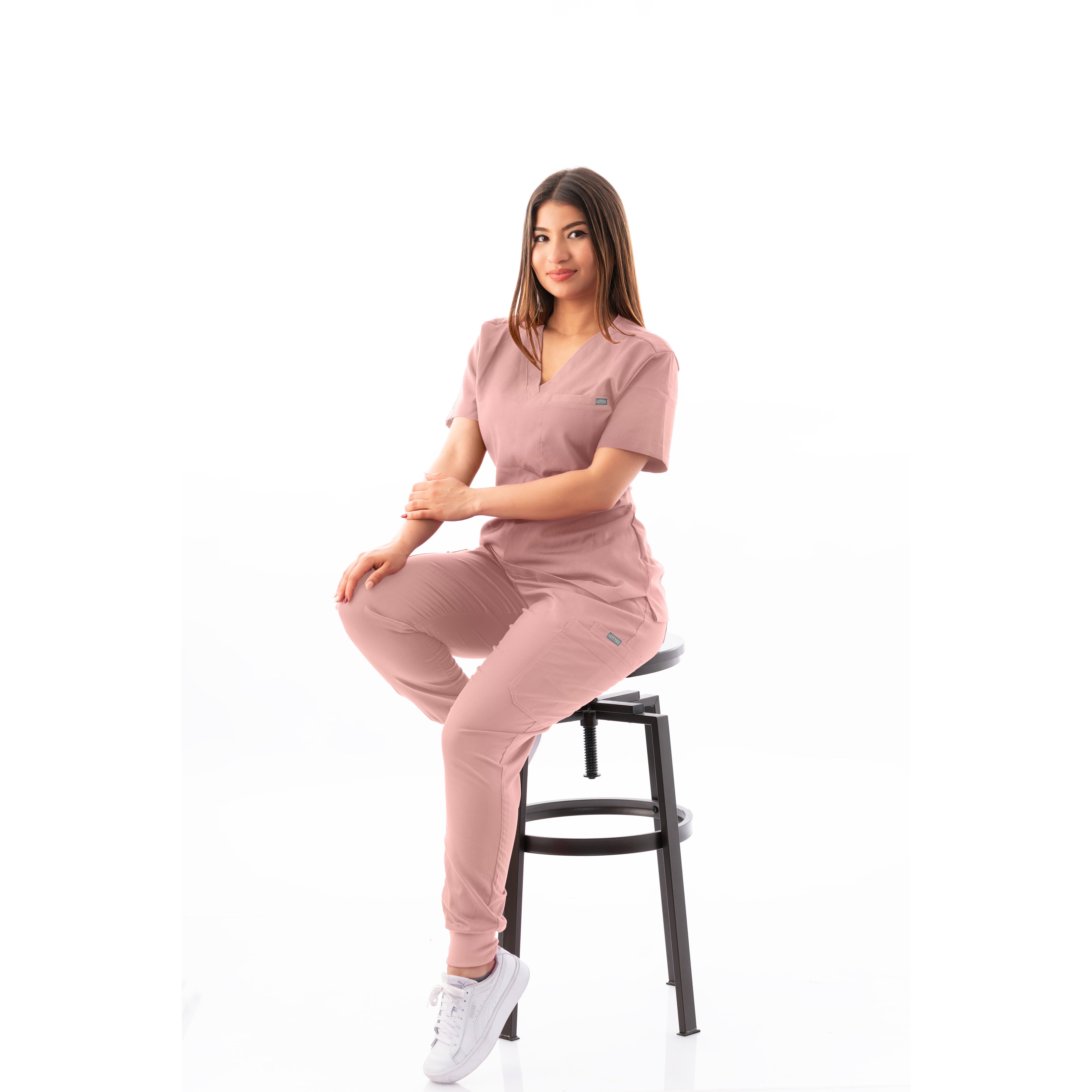 V-Neck Top and Scrub Jogger - Kotyss