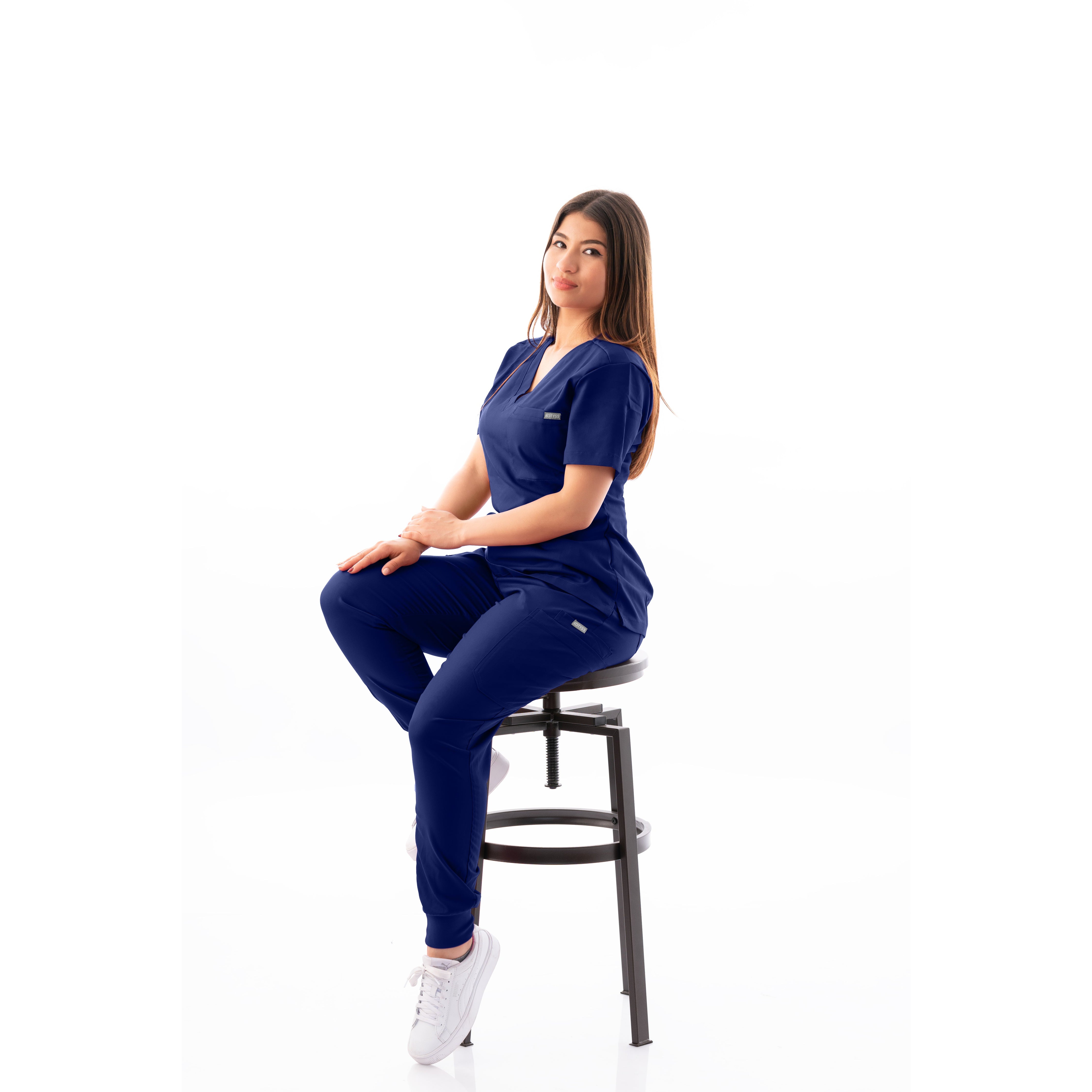 V-Neck Top and Scrub Jogger - Kotyss