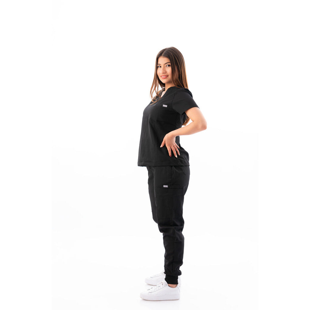 V-Neck Top and Scrub Jogger - Kotyss