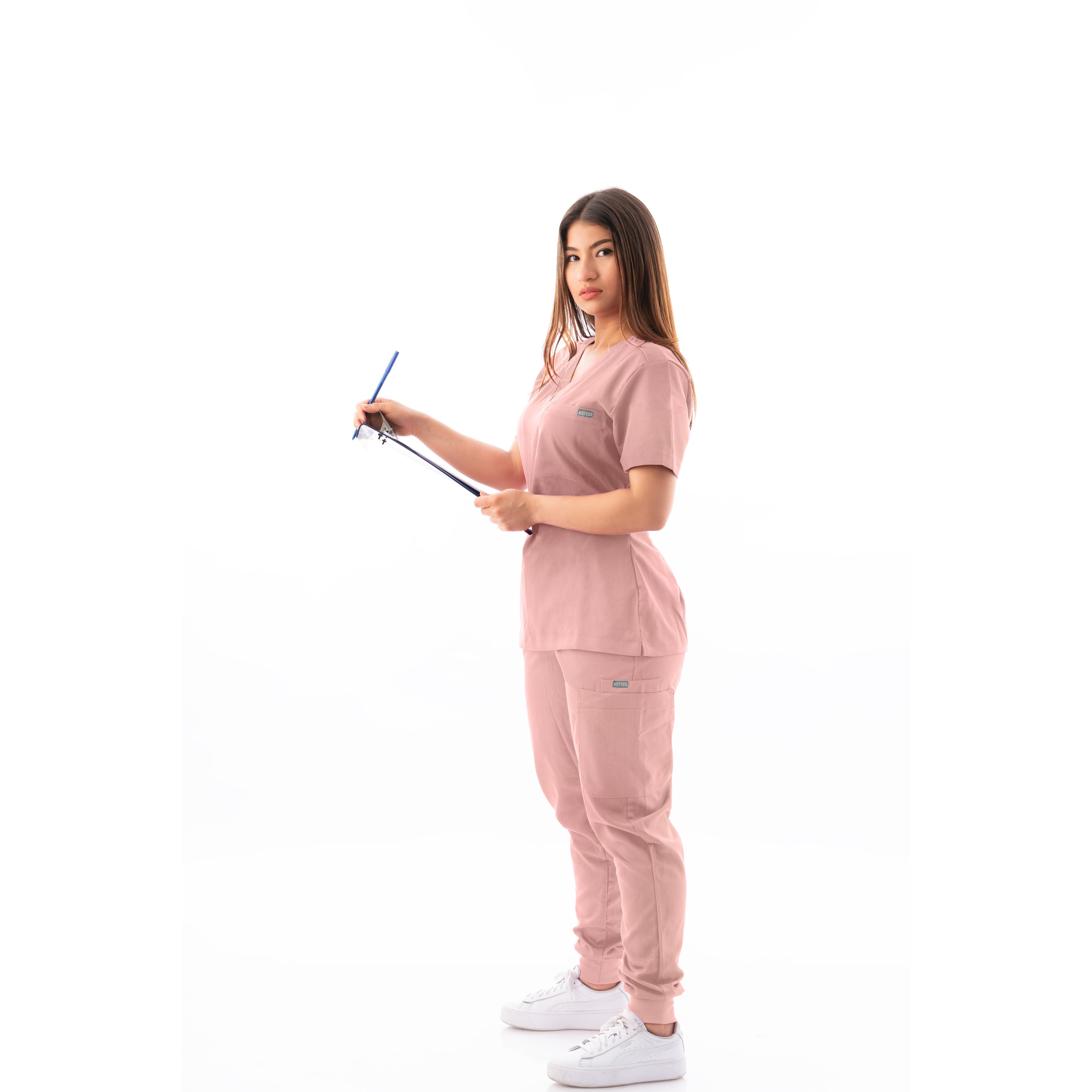 V-Neck Top and Scrub Jogger - Kotyss