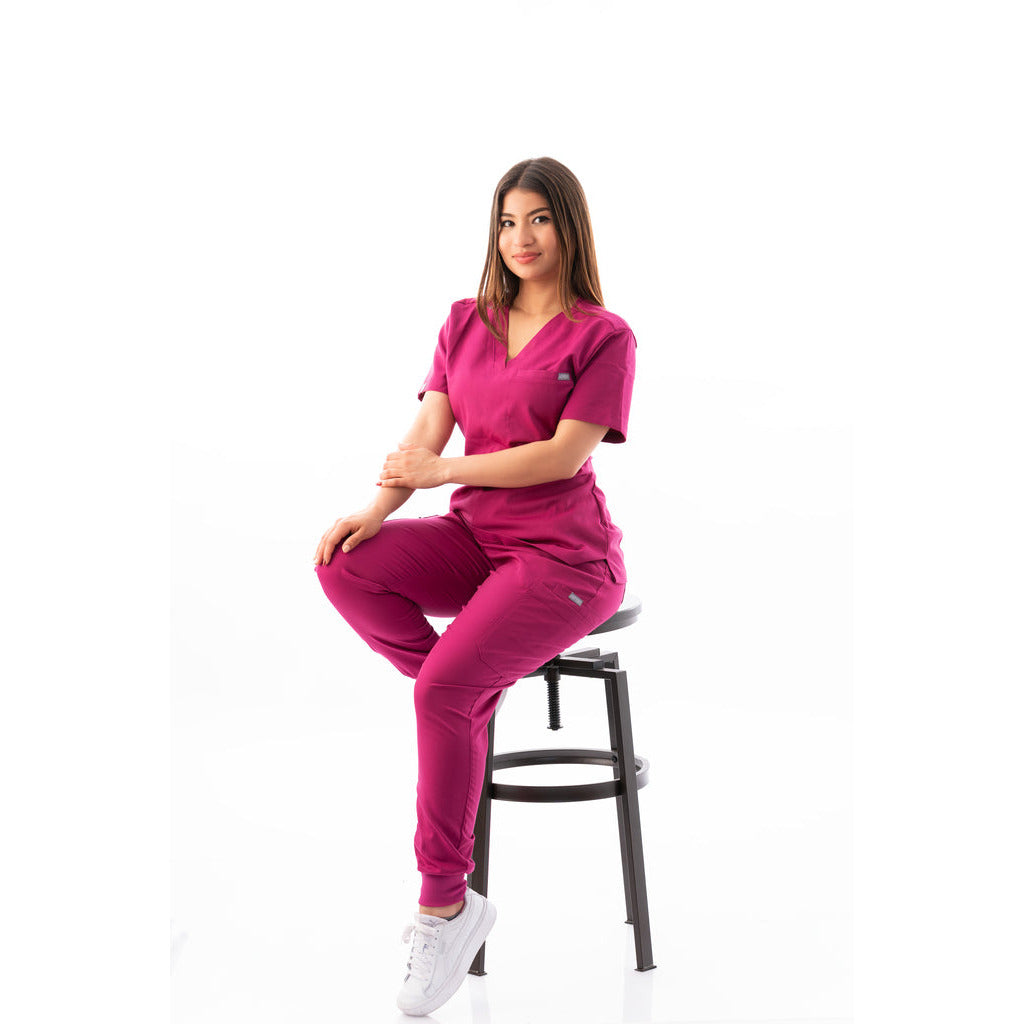 V-Neck Top and Scrub Jogger - Kotyss