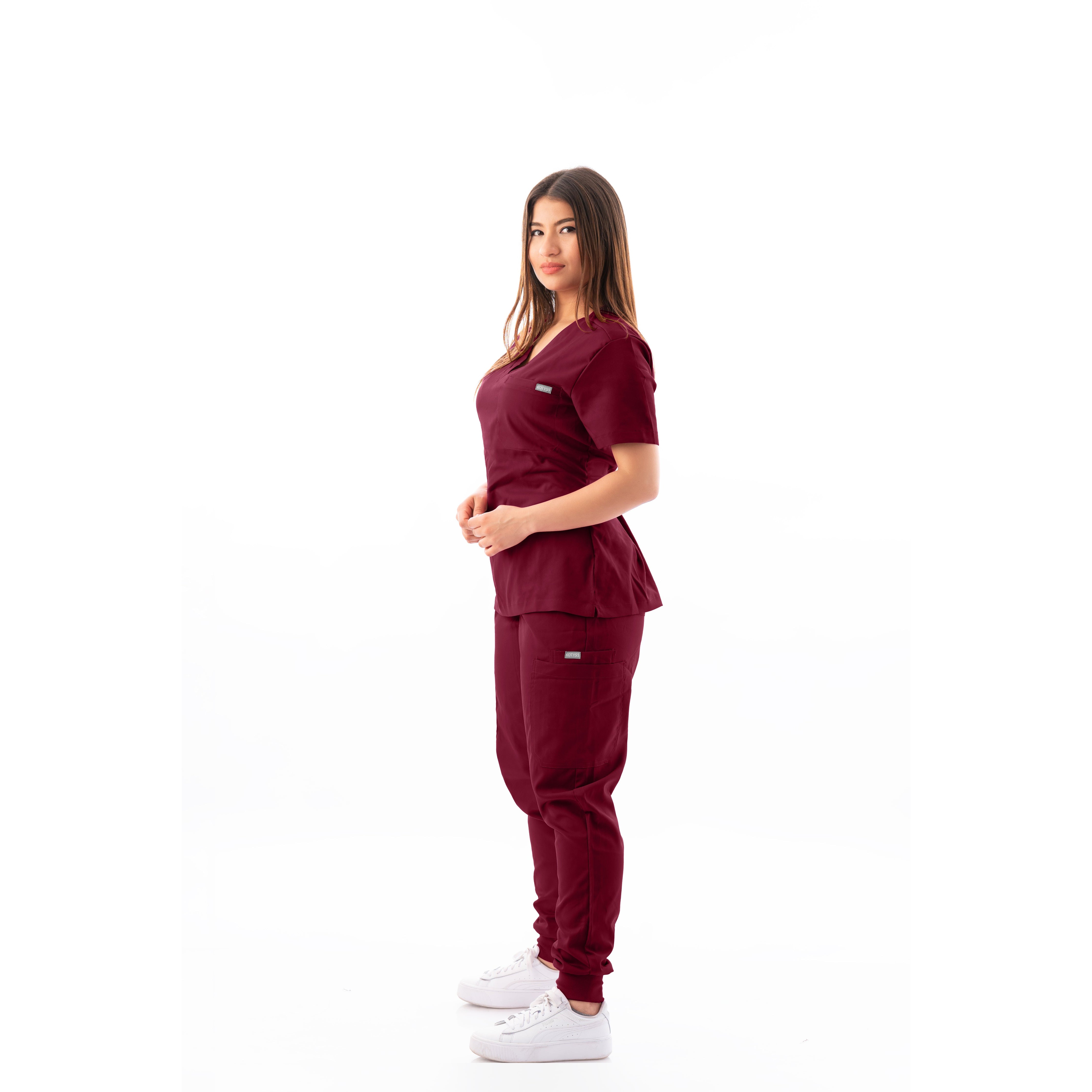 V-Neck Top and Scrub Jogger - Kotyss