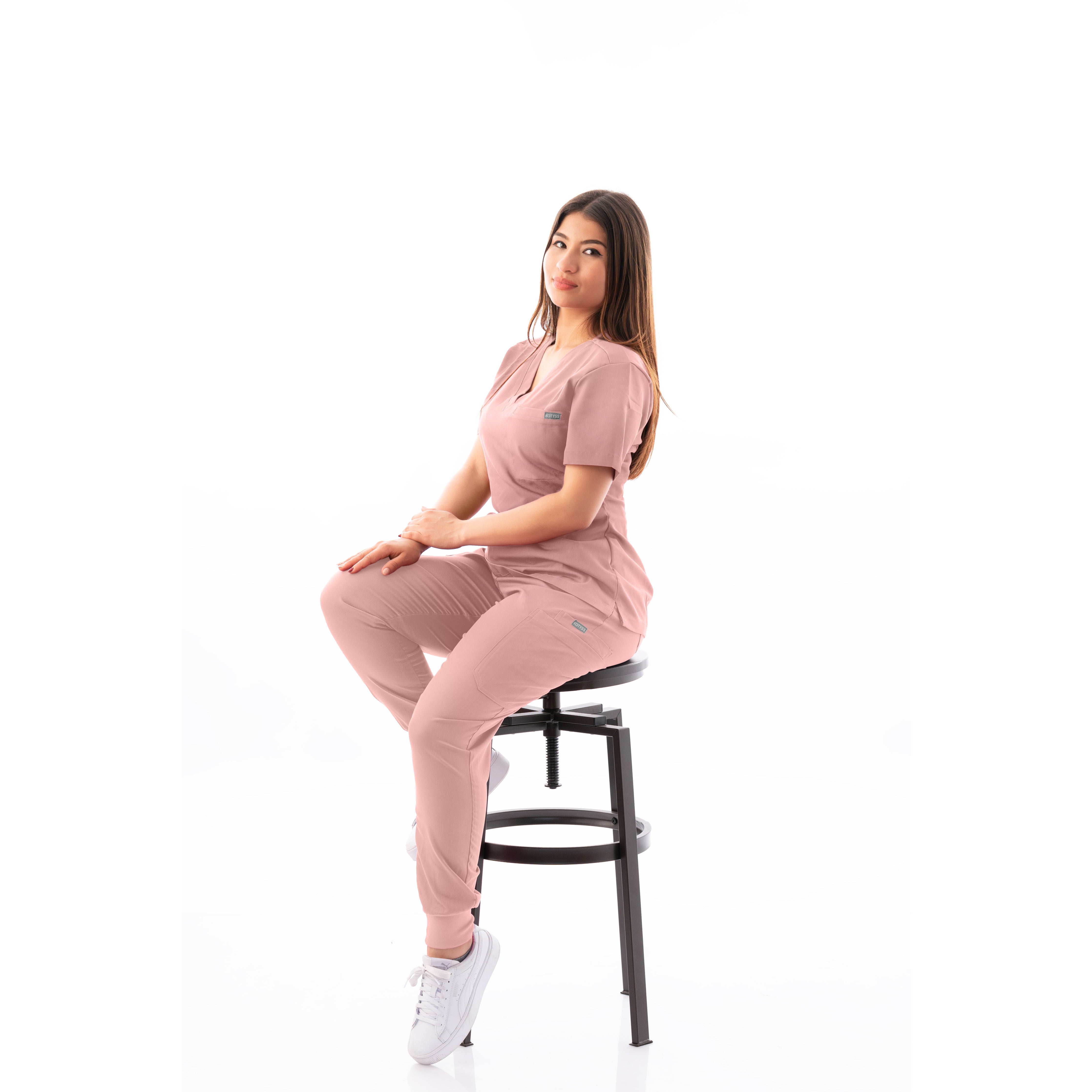 V-Neck Top and Scrub Jogger - Kotyss