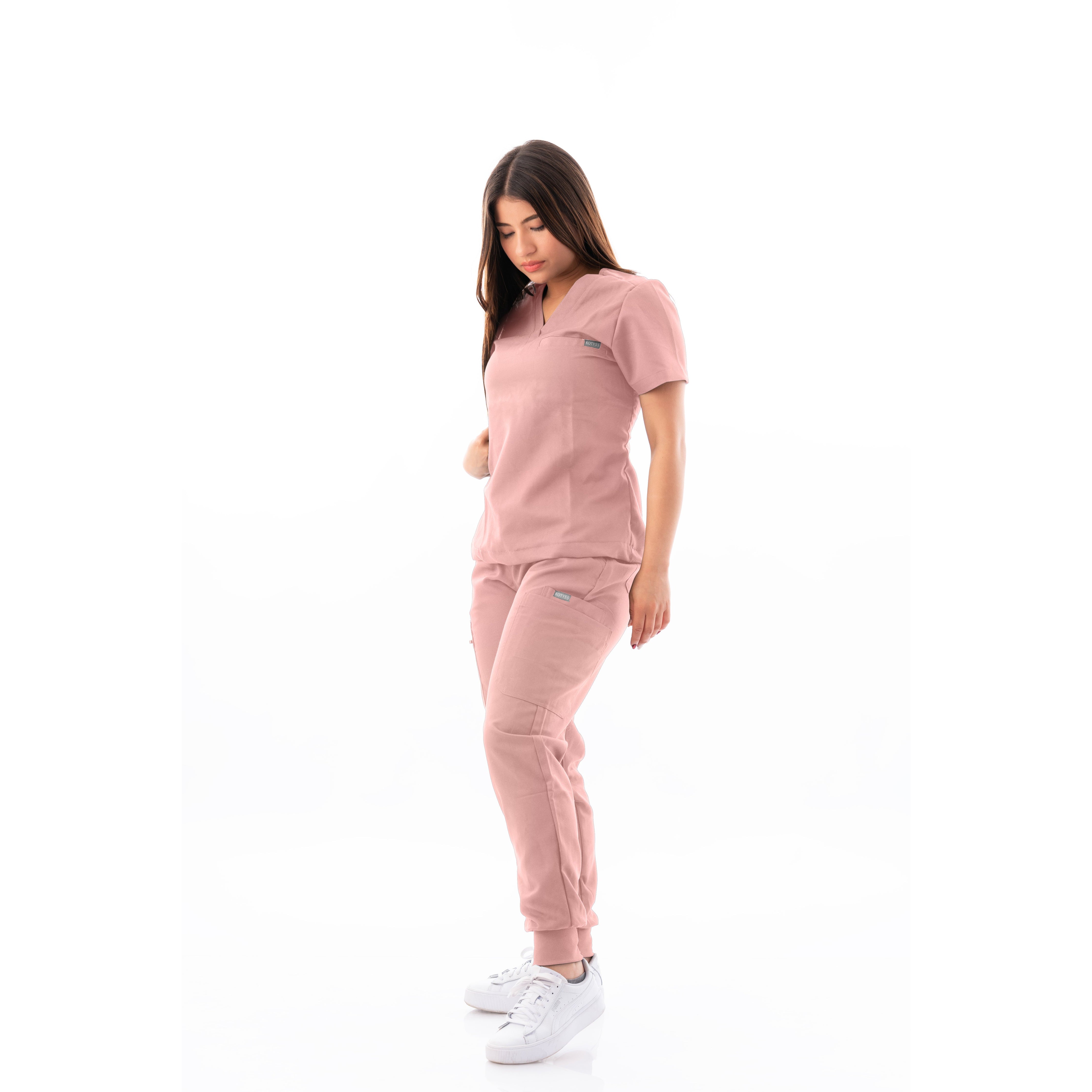 V-Neck Top and Scrub Jogger - Kotyss