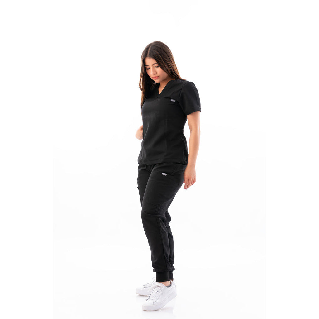 V-Neck Top and Scrub Jogger - Kotyss